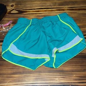 blue yellow athletic shorts